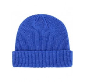 Skullies & Beanies Classic Men's Warm Winter Hats Acrylic Knit Cuff Beanie Cap Daily Beanie Hat - Blue - CZ12MX6X7O5 $13.01