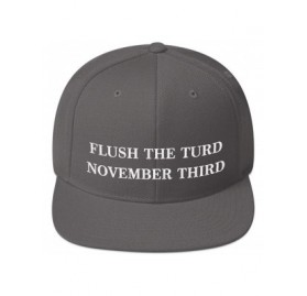 Baseball Caps Flush The Turd November Third Hat (Embroidered Wool Blend Cap) Anti Donald Trump - Dark Grey - CP18XSNW5W2 $50.87