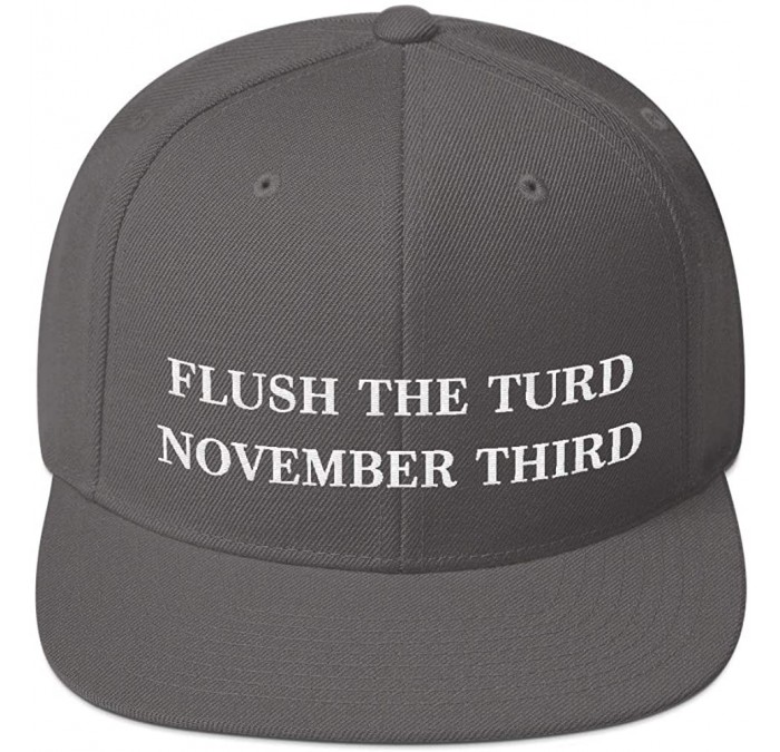 Baseball Caps Flush The Turd November Third Hat (Embroidered Wool Blend Cap) Anti Donald Trump - Dark Grey - CP18XSNW5W2 $29.45