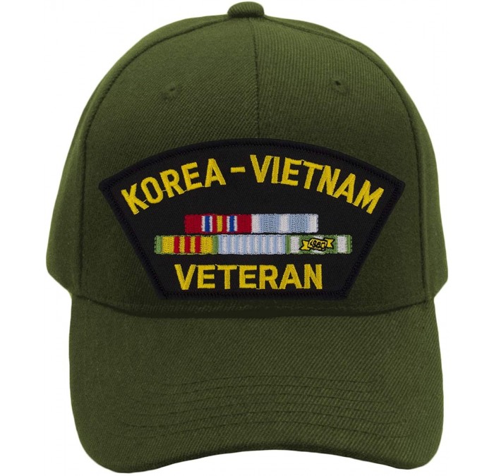 Baseball Caps Korea & Vietnam Veteran Hat/Ballcap Adjustable One Size Fits Most - Olive Green - C118ORRRYCQ $45.41