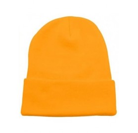 Skullies & Beanies Warm Winter Hat Knit Beanie Skull Cap Cuff Beanie Hat Winter Hats for Men - Marigold - CZ12O49RUV9 $7.71