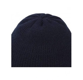 Skullies & Beanies Winter Fisherman Beanie Free Size Men Women - Unisex Stylish Plain Skull Hat Watch Cap -12 Color - Navy - ...