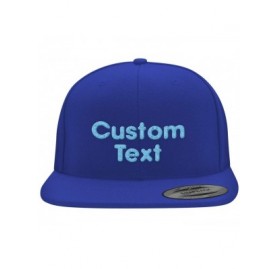 Baseball Caps Custom Embroidered 6089 Structured Flat Bill Snapback - Personalized Text - Your Design Here - Blue - CQ18T4SSW...