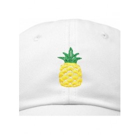 Baseball Caps Pineapple Hat Unstructured Cotton Baseball Cap - White - CI180TEDRT8 $11.43