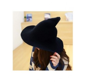 Berets Women's Witch Knitted Wool Hats for Cosplay Costume Daily Wear - Navy - C618LHM202I $21.71
