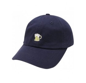 Baseball Caps Beer Small Embroidery Cotton Baseball Cap Multi Colors - Navy - CU12HJQWVR9 $9.75