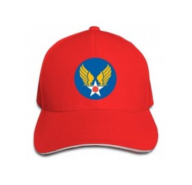 Baseball Caps US Army Air Corps Hap Arnold Wings Adjustable Hat Baseball Cap Sandwich Cap - Red - CW18TUDS85X $21.18