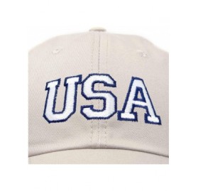 Baseball Caps USA Baseball Cap Flag Hat Team US America Navy Red White Blue Gray Khaki Black - Beige - C818D6HCR02 $8.27