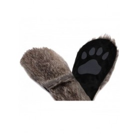 Skullies & Beanies Animal Hood Hat Scarf and Mitten Gloves 3-in-1 Multifunction Furry Hoodie - Grey Wolf - CL186WSE4CU $36.00