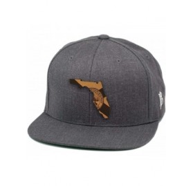 Baseball Caps Florida 'The 27' Leather Patch Snapback Hat - Charcoal - CB18IGQ684L $25.05