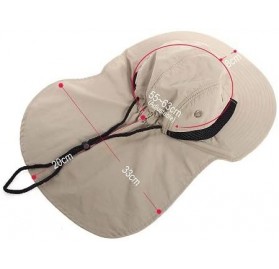 Sun Hats UV Protection Outdoor Sun Hat Safari Fishing Hat with Neck Flap Ear Cover Wide Brim Sun Cap - Khaki - C512N7VAFH0 $1...