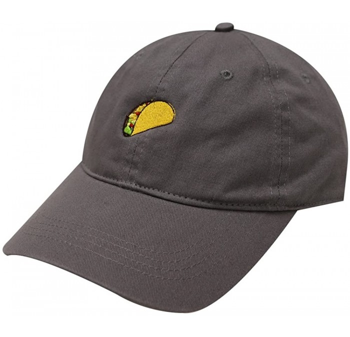 Baseball Caps Taco Emoji Cotton Baseball Cap Dad Hats - Dark Gray - C812MY08O3B $24.44
