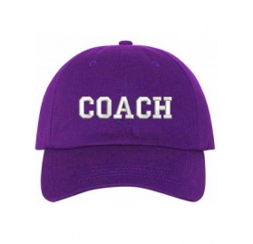 Baseball Caps Coach Dad Hat - Purple - CL18UK3E4GK $18.84