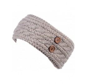 Headbands Women's Winter Chic Cable Warm Fleece Lined Crochet Knit Headband Turban - Dk.beige - CV18IL907OM $28.86