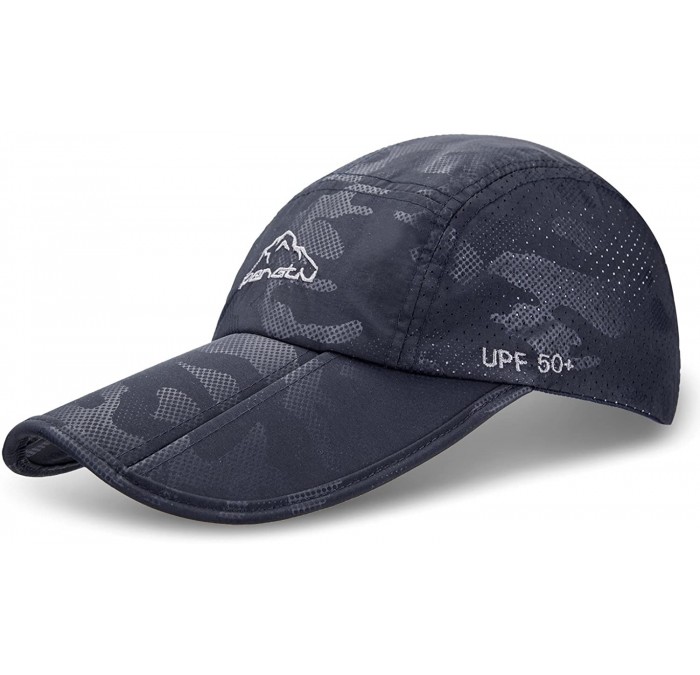 Sun Hats UPF50+ Protect Sun Hat Unisex Outdoor Quick Dry Collapsible Portable Cap - C-navy Blue - CR183KZO0UC $30.51