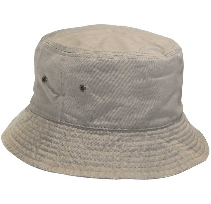 Bucket Hats Short Brim Visor Cotton Bucket Sun Hat - Khaki - CB11Y2Q5CWV $21.20