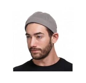 Skullies & Beanies Brimless Adjustable Docker Hat Beanie - Retro Cotton No Visor Cap Men and Women - Gray - CF18ACS602L $12.64