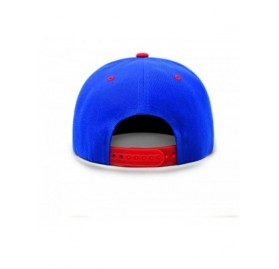 Baseball Caps Flat Visor Snapback Hat Blank Cap Baseball Cap - Blue/Red - CB189TI6TTN $7.77