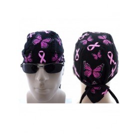 Sun Hats Pink Ribbon Butterfly Flydanna Headwraps Womens Skull Cap Doo Rag Fun Cotton - Bca Pink Ribbon Butterfly - CQ18OAQT5...