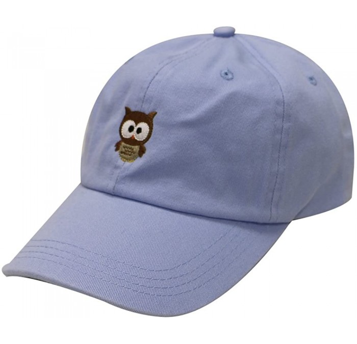 Baseball Caps Cute Owl Cotton Baseball Cap - Sky - CW12JGTOSWD $11.02