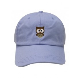 Baseball Caps Cute Owl Cotton Baseball Cap - Sky - CW12JGTOSWD $11.02