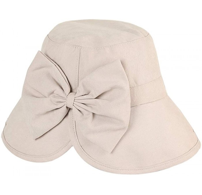 Sun Hats Women Wide Brim Sun Hats Foldable Summer Beach UV Protection Caps with Neck Cord - Beige9 - CK18R0M47QO $21.86