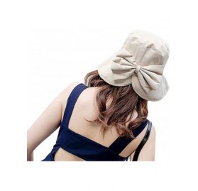 Sun Hats Women Wide Brim Sun Hats Foldable Summer Beach UV Protection Caps with Neck Cord - Beige9 - CK18R0M47QO $10.48