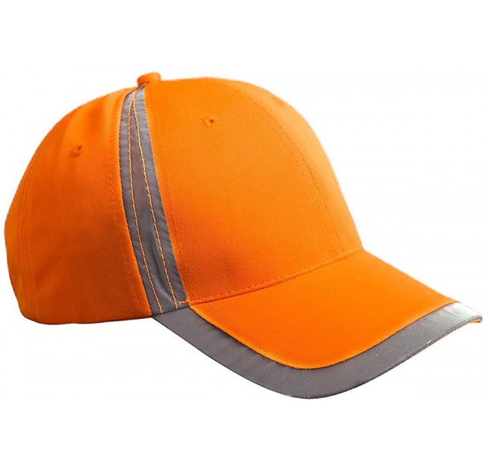 Baseball Caps Reflective Accent Safety Cap - Bright Orange - CV12H1HAGTZ $10.66
