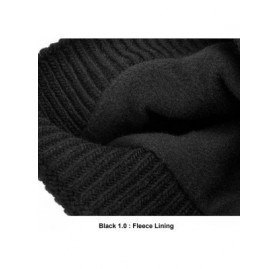 Skullies & Beanies Mens Winter Warm Cable Knit Beanies Hat Skullies Cap with Fleece Lining - Black - CX186XRZL2N $15.82
