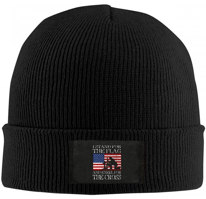 Skullies & Beanies I Stand for The Flag and Kneel for The Cross Top Level Beanie Men Women - Unisex Stylish Slouch Beanie Hat...