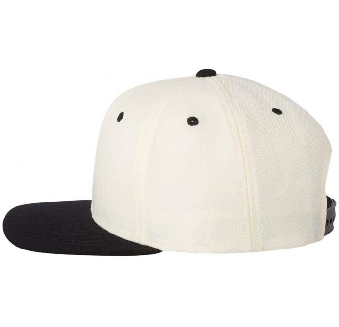Baseball Caps Classics Flat Bill Snapback Cap - 6089M - Natural/Black - C011NANFPT1 $8.99