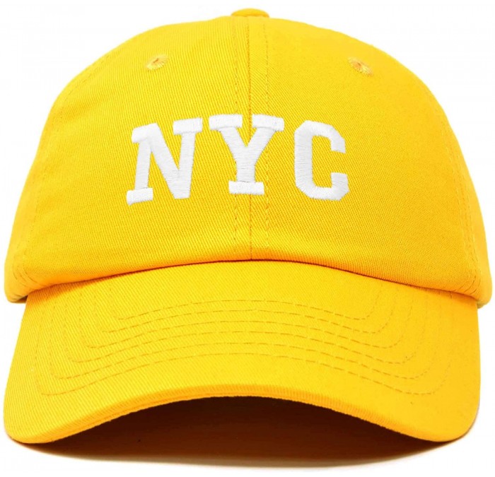 Baseball Caps NY Baseball Cap NY Hat New York City Cotton Twill Dad Hat - Gold - CE18M7WOHQR $12.24