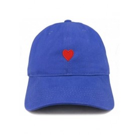 Baseball Caps Emoticon Heart Embroidered Cotton Adjustable Ball Cap Dad Hat - Royal - CQ12MAZ56UX $21.33