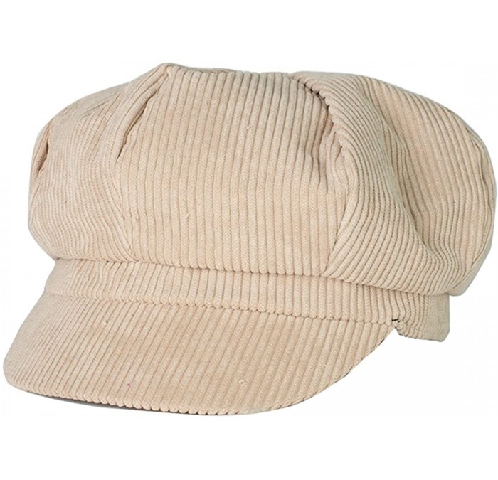 Newsboy Caps Unisex Cotton Corduroy Newsboy Cap Gatsby Ivy Hat - Khaki - C512LOAGL67 $28.24