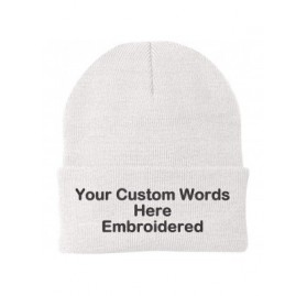 Skullies & Beanies Customize Your Beanie Personalized with Your Own Text Embroidered - White - CD18IRGGQCN $14.67