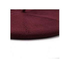 Berets French Beret Hat-Reversible Solid Color Cashmere Beret Cap for Womens Girls Lady Adults - Burgundy1 - C418KGIIL3D $18.97