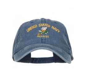 Baseball Caps US Navy Seabees Embroidered Washed Cap - Navy - CE183KY2NM6 $22.19