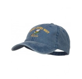 Baseball Caps US Navy Seabees Embroidered Washed Cap - Navy - CE183KY2NM6 $22.19