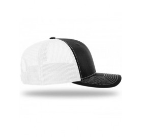 Baseball Caps Trump 2020 Hat - Trump Pence '20 Leather Patch Back Mesh Trump Hat - Black Front / White Mesh - C718UKKITE2 $30.00