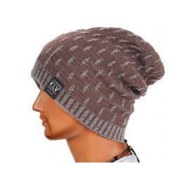 Skullies & Beanies Winter Fall Knitted Ski Hats Unisex Warm Cap Bonnet Soft Skullies Beanies - Coffee - CJ18HOC5TOD $7.78