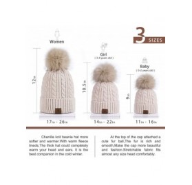 Skullies & Beanies Women Winter Pom Pom Beanie Hats Warm Fleece Lined-Chunky Trendy Cute Chenille Knit Twist Cap - 2-beige-h ...