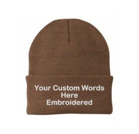 Skullies & Beanies Customize Your Beanie Personalized with Your Own Text Embroidered - Brown - CF18IRLD089 $18.98
