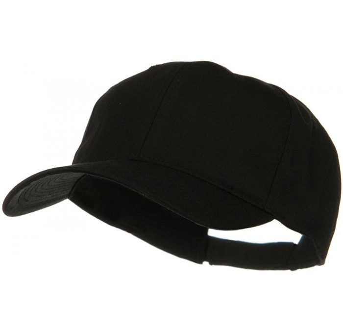 Baseball Caps New Big Size High Profile Twill Cap - Black - C711XBROBFV $48.26