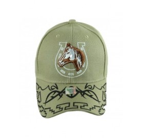 Baseball Caps Baseball Cap Horse Horseshoe Caps Adjustable Plain Hats Fashion Hats - Khaki - CA18IL636NW $13.99