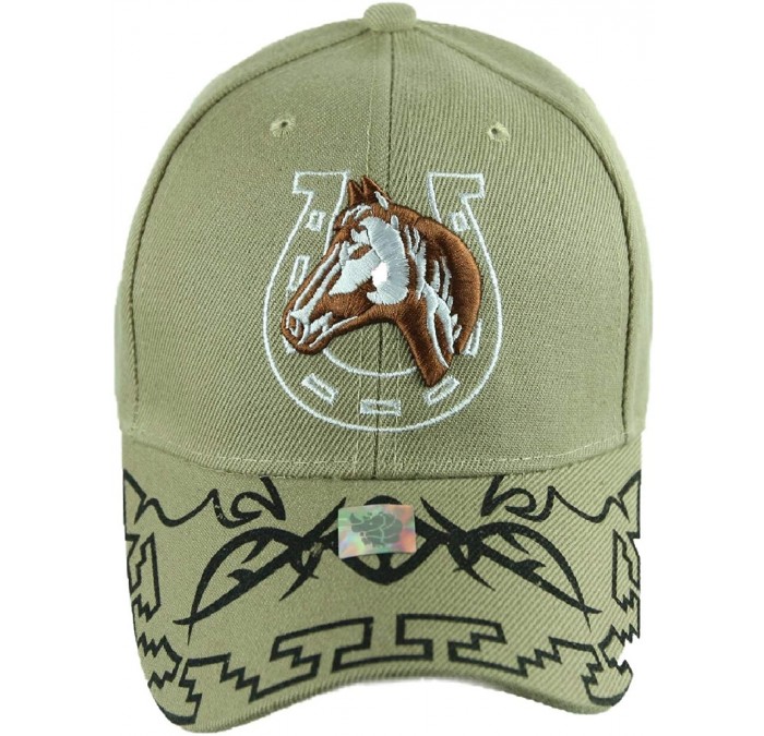 Baseball Caps Baseball Cap Horse Horseshoe Caps Adjustable Plain Hats Fashion Hats - Khaki - CA18IL636NW $27.98