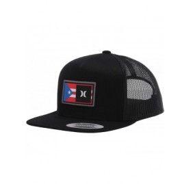 Baseball Caps Men's Destination Flat Bill Trucker Baseball Cap Hat - Black/Black Forest (Puerto Ric - CB18AQT37LX $21.81