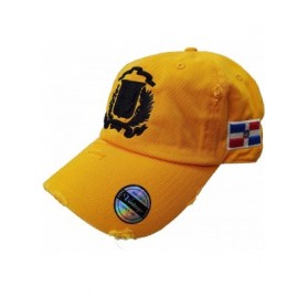 Baseball Caps Adjustable Vintage Cap Dominican Republic RD and Shield - Yellow Gold/Shield Full Color - CG18H5KALM7 $23.31