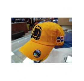 Baseball Caps Adjustable Vintage Cap Dominican Republic RD and Shield - Yellow Gold/Shield Full Color - CG18H5KALM7 $23.31