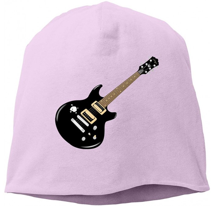 Skullies & Beanies Man Skull Cap Beanie Guitar Sign Headwear Knit Hat Warm Hip-hop Hat - Pink - C418KLHOOUT $28.52