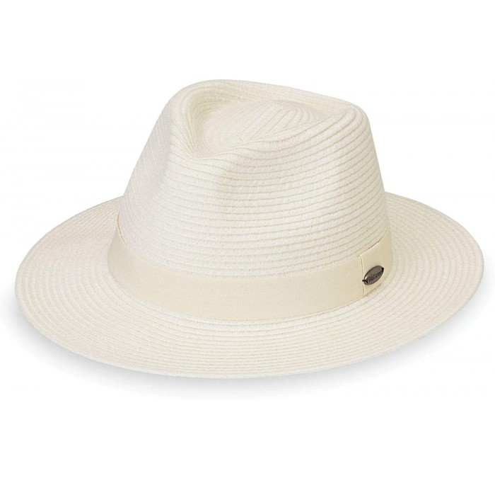 Sun Hats Women's Caroline Fedora - UPF 50+- Lightweight- Adjustable- Packable- Designed in Australia - Ivory - CU1924YSKLR $7...